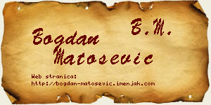 Bogdan Matošević vizit kartica
